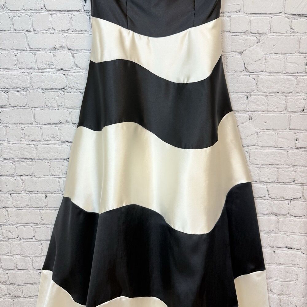 Anthropologie Hutch Strapless Maxi Dress Formal Gown Black White Colorblock 8 - Picture 7 of 16